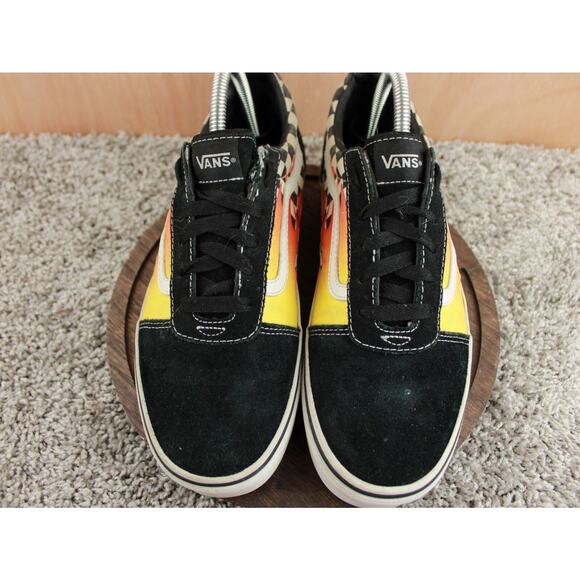 Vans Old Skool Flame Checkered Shoes Youth 7 Black Suede Skate - Picture 5 of 10